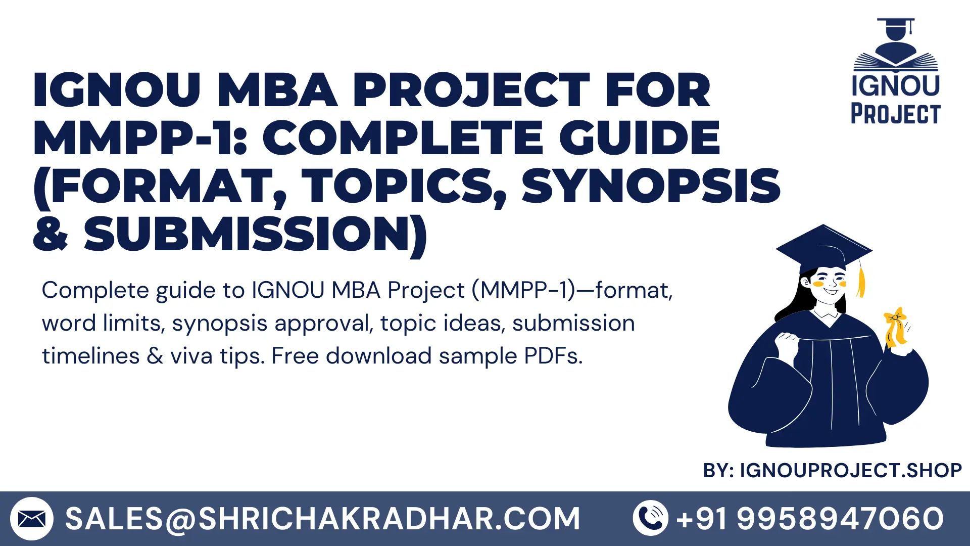 IGNOU MBA project MMPP-1 guide covering format, topics, synopsis and submission
