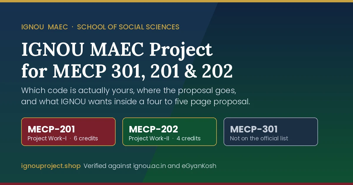 IGNOU MAEC Project for MECP 301, 201, & 202: Which Code Is Yours