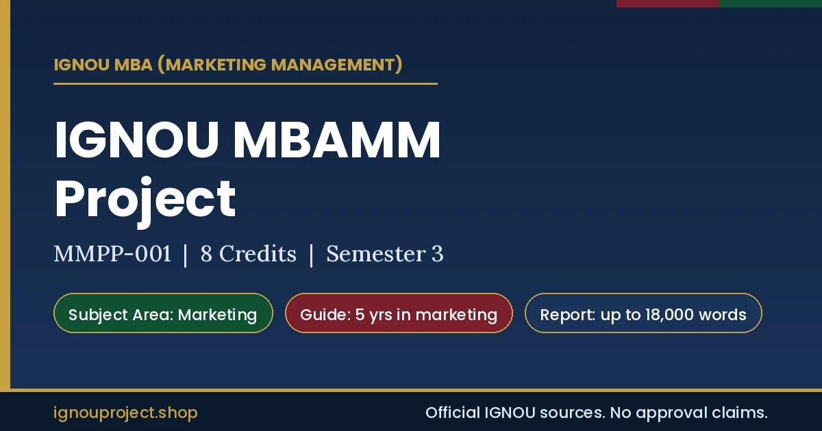 IGNOU MBAMM Project (MMPP-001): What the Marketing Specialisation Actually Changes