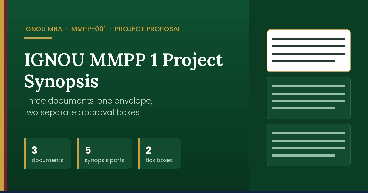 IGNOU MMPP 1 Project Synopsis: Format, Proforma and Approval